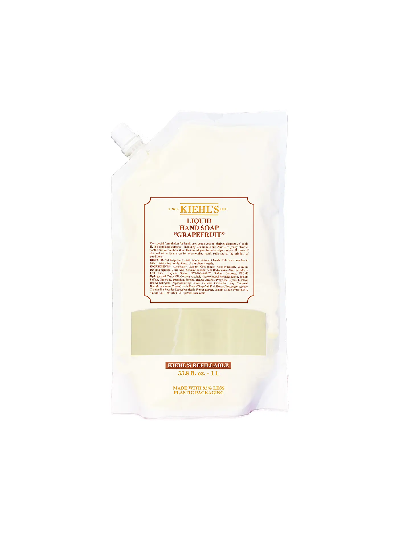 KIEHL'S | Liquid Hand Soaps Grapefruit 1000 ml Refillable Pouch | 